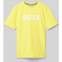 Boss T-Shirt mit Label-Print in Gelb, Größe 176 von Boss