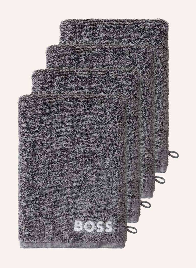 Boss Waschhandschuh 4er Set Plain grau von Boss