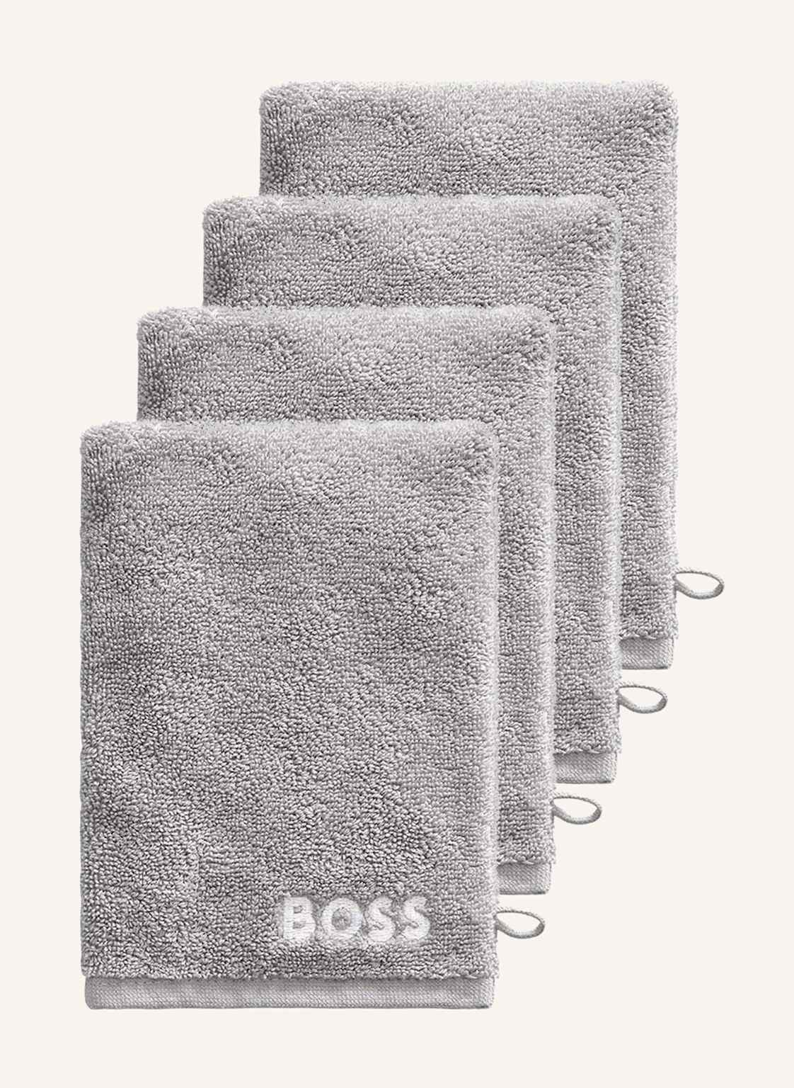 Boss Waschhandschuh 4er Set Plain grau von Boss