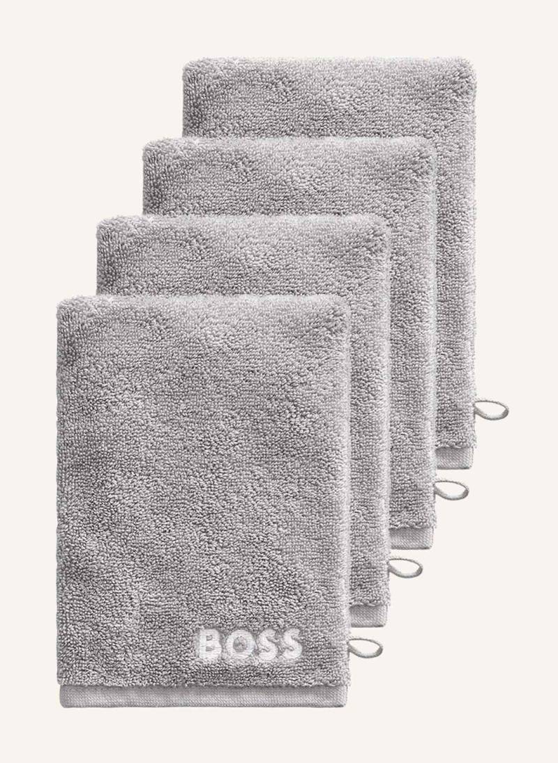 Boss Waschhandschuh 4er Set Plain grau von Boss