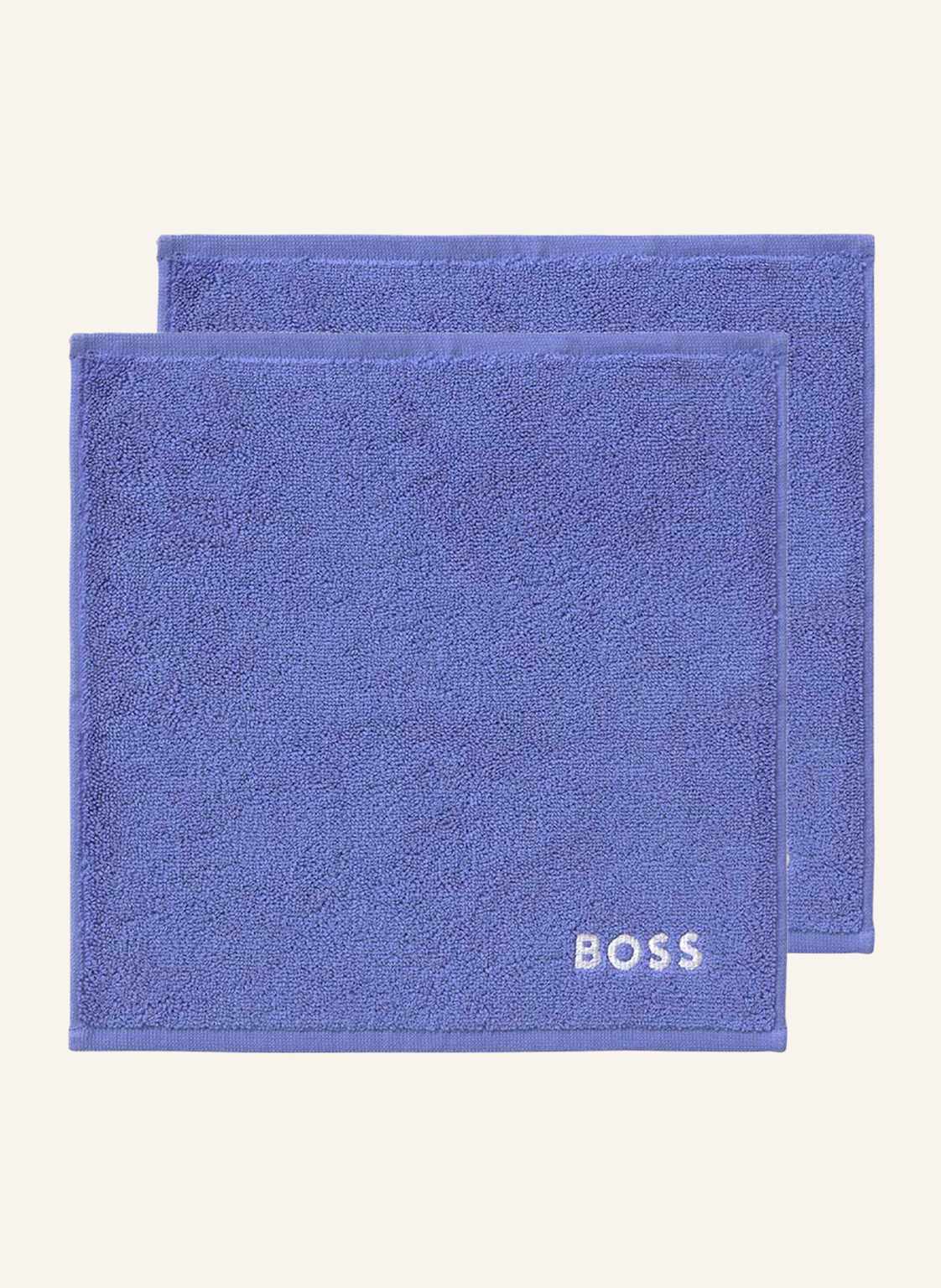Boss Waschlappen 4er Set Plain blau von Boss