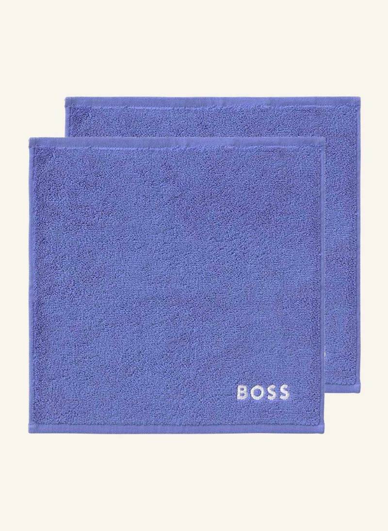 Boss Waschlappen 4er Set Plain blau von Boss