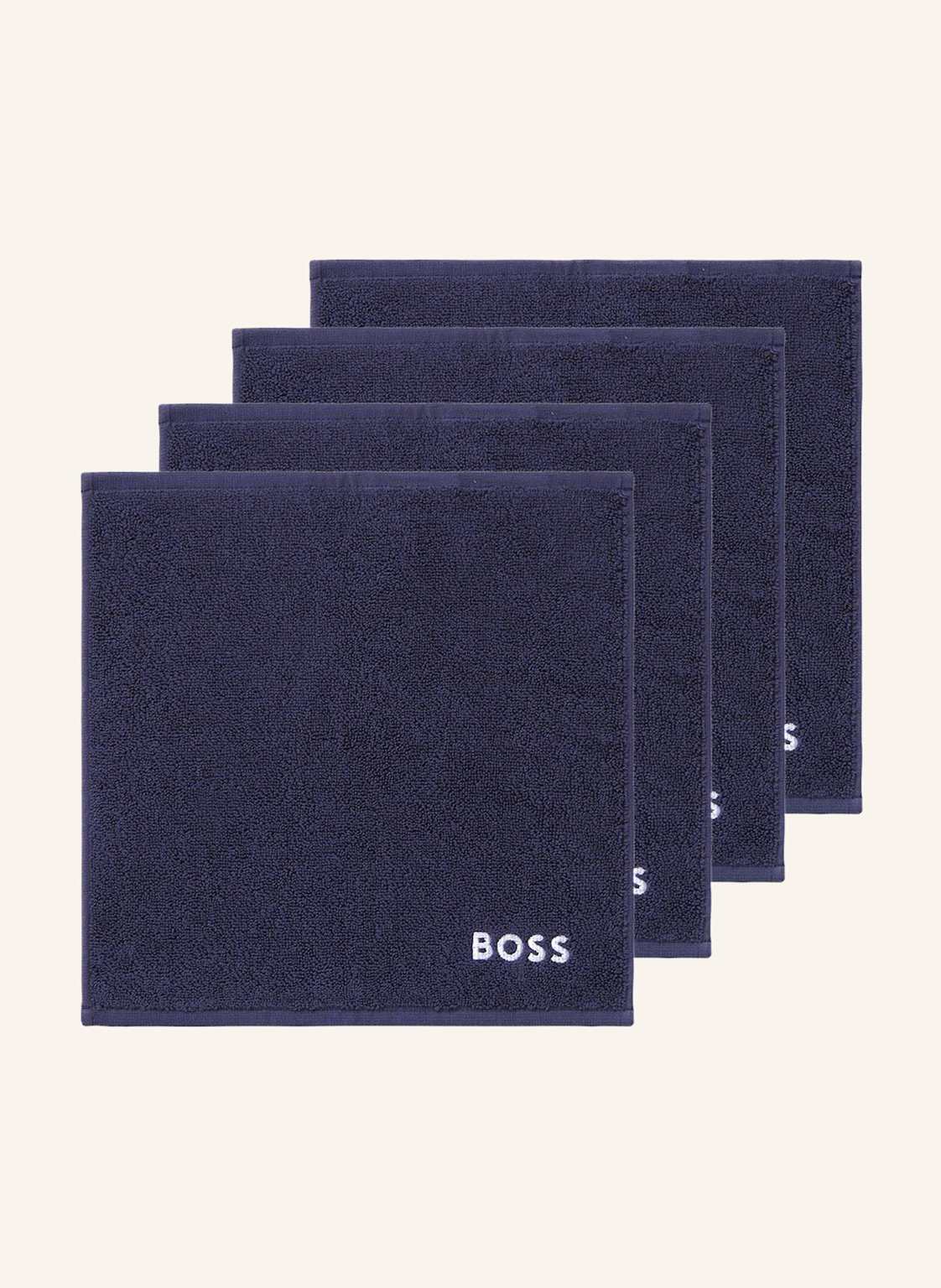Boss Waschlappen 4er Set Plain blau von Boss