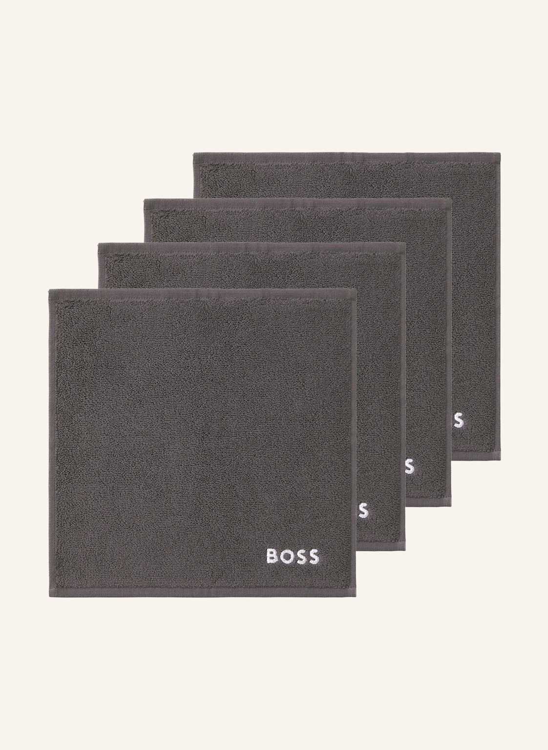 Boss Waschlappen 4er Set Plain grau von Boss