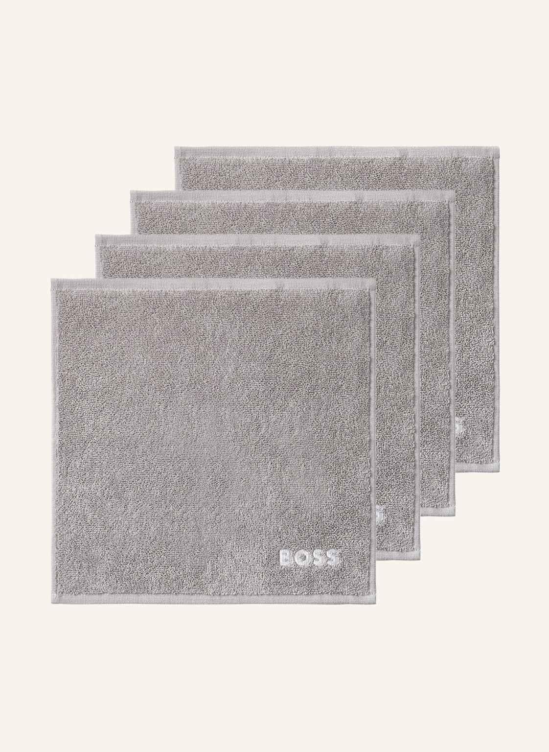 Boss Waschlappen 4er Set Plain grau von Boss