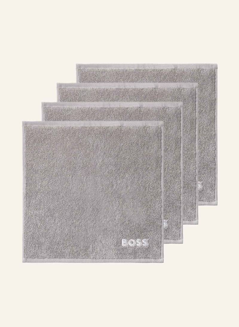 Boss Waschlappen 4er Set Plain grau von Boss