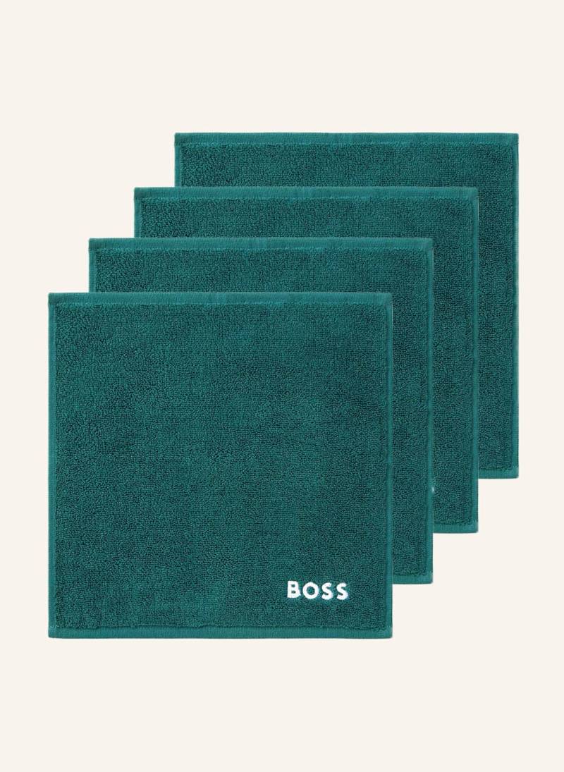 Boss Waschlappen 4er Set Plain gruen von Boss