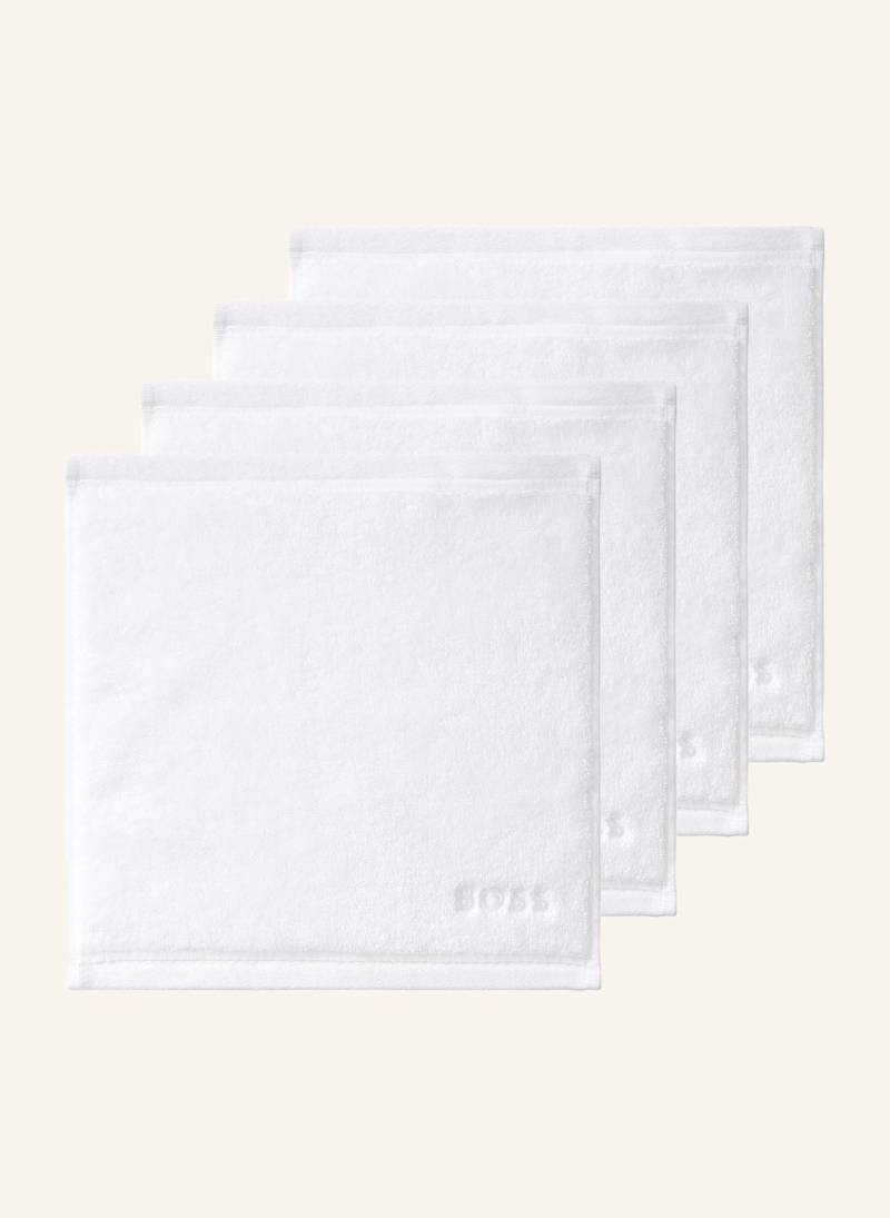 Boss Waschlappen 4er Set Plain weiss von Boss