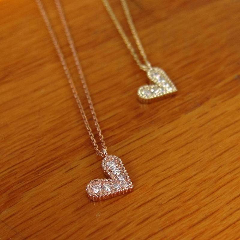 Diamant Herz Anhänger Halskette | Massives 585Er Gold Gelb-, Rosé - Oder Weißgold Valentinstag Geschenk Diamant Herz Anhänger Halskette | Massives 585Er Gold Gelb-, Rosé - Oder Weißgold Valentinstag Geschenk von BossStudiosJewelry