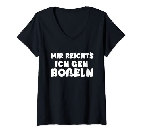 Damen Mir Reichts Ich Geh Boßeln T-Shirt mit V-Ausschnitt Damen Mir Reichts Ich Geh Boßeln T-Shirt mit V-Ausschnitt von Boßeln Kugeln Spruch Lustig