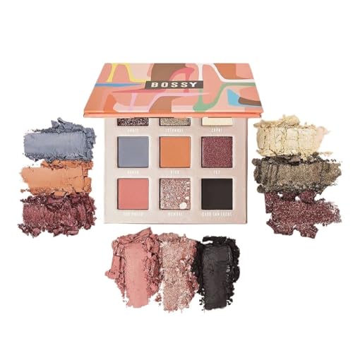 Bossy Cosmetics Style Meets Substance Vegan Eye Shadow Palette, Vegan Eyeshadow Set, Vegan Eye Make Up Set, Beauty Gift Set for Women, Tierversuchsfrei inkl. 9 Farben lang von Bossy Cosmetics