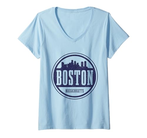 Damen Boston Massachusetts Souvenirs Pride T-Shirt mit V-Ausschnitt Damen Boston Massachusetts Souvenirs Pride T-Shirt mit V-Ausschnitt von Boston Massachusetts - Apparel & Gifts