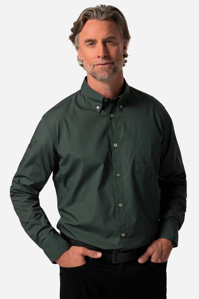 Boston Park Businesshemd Boston Park Hemd Langarm Minimal-Muster bis 8 XL von Boston Park