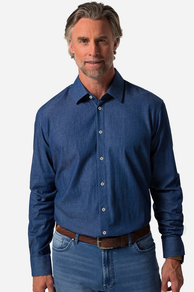 Boston Park Businesshemd Boston Park Jeansoptik-Hemd Langarm Kentkragen von Boston Park