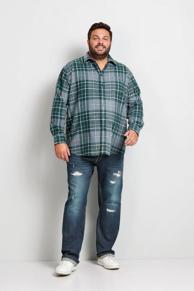 Boston Park Businesshemd Boston Park Karohemd Bauchfit Flanell bis 80/82 von Boston Park