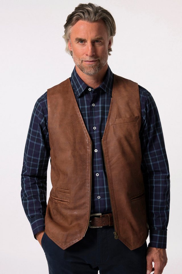 Boston Park Steppweste Boston Park Lederweste Lammleder V-Ausschnitt von Boston Park