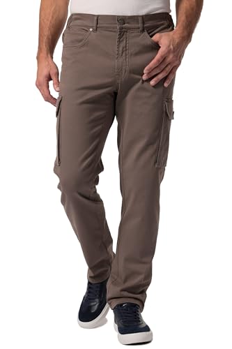 Boston Park Herren große Größen Übergrößen Menswear L-8XL Cargohose, Twill, Straight Fit, bis Gr. 72 Dunkelbraun 66 837641110-66 von Boston Park