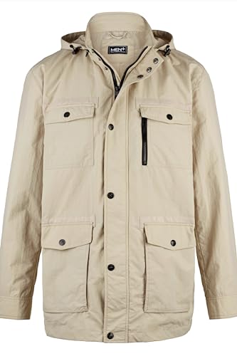 Boston Park Herren große Größen Übergrößen Menswear L-8XL Jacke, Kapuze, Zipper, viele Taschen, bis 74 Sand 66 200369156-66 von Boston Park