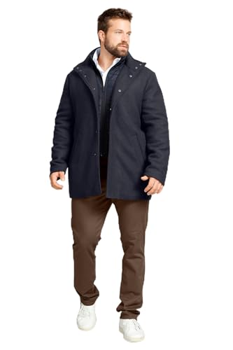 Boston Park Herren große Größen Übergrößen Menswear L-8XL Longjacke, Steppeinsatz Stehkragen, bis 74 Marine 68 201712130-68 von Boston Park