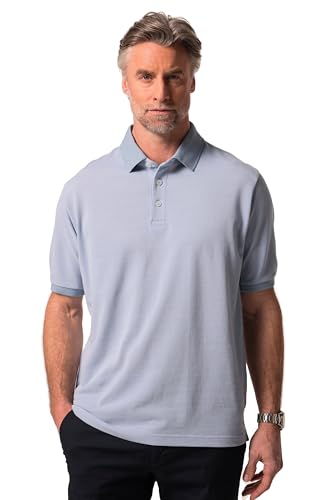 Boston Park Herren große Größen Übergrößen Menswear L-8XL Poloshirt, Halbarm, Twotone-Jersey, bis 84/86 taubenblau 64+ 839899720-64+ von Boston Park