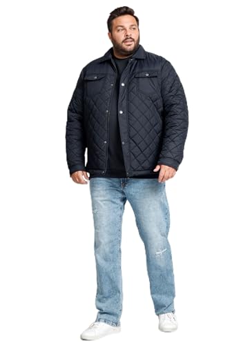 Boston Park Herren große Größen Übergrößen Menswear L-8XL Steppjacke, Bauchfit, Brusttaschen, bis 82 Marine 64 201661130-64 von Boston Park