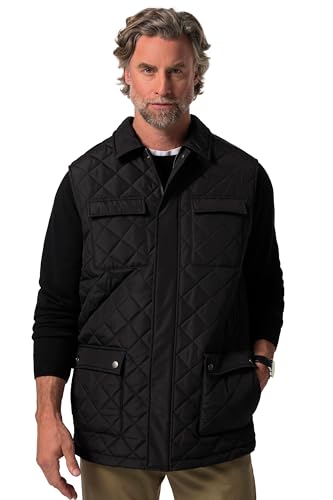 Boston Park Herren große Größen Übergrößen Menswear L-8XL Steppweste, Hemdkragen, bis 8 XL schwarz 4XL 831593100-4XL von Boston Park