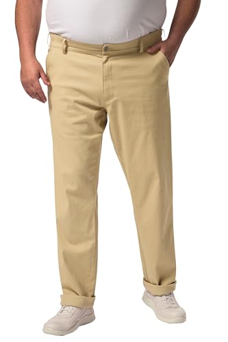 Boston Park Herren große Größen Übergrößen Menswear L-8XL Twillhose, Traveller-Bund, Flatfront, Regular Fit, bis 72 Sand 70 830451310-70 von Boston Park