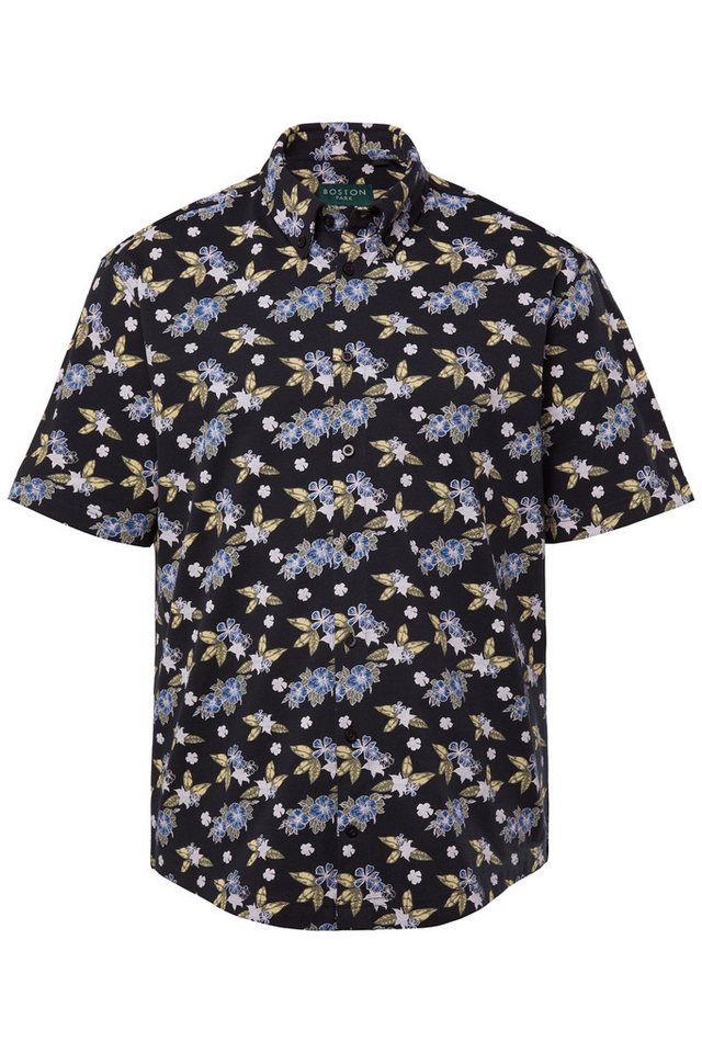 Boston Park Kurzarmhemd Boston Park Piqué-Hemd Halbarm Alloverprint von Boston Park