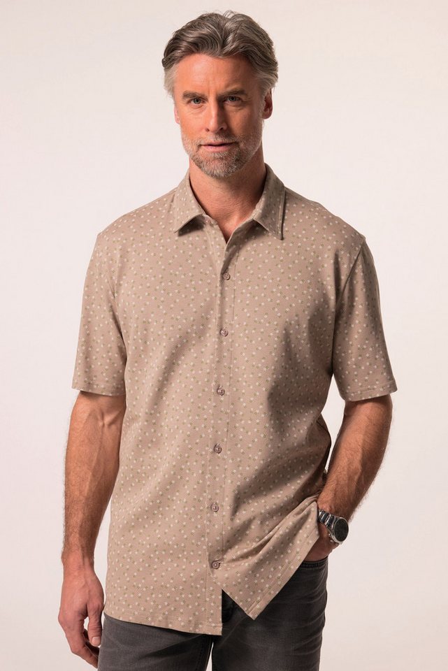 Boston Park Kurzarmhemd Boston Park Piqué-Hemd Halbarm Minimalprint von Boston Park