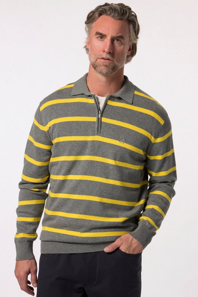 Boston Park Rundhalspullover Boston Park Strickpullover mit Polokragen Ringel von Boston Park