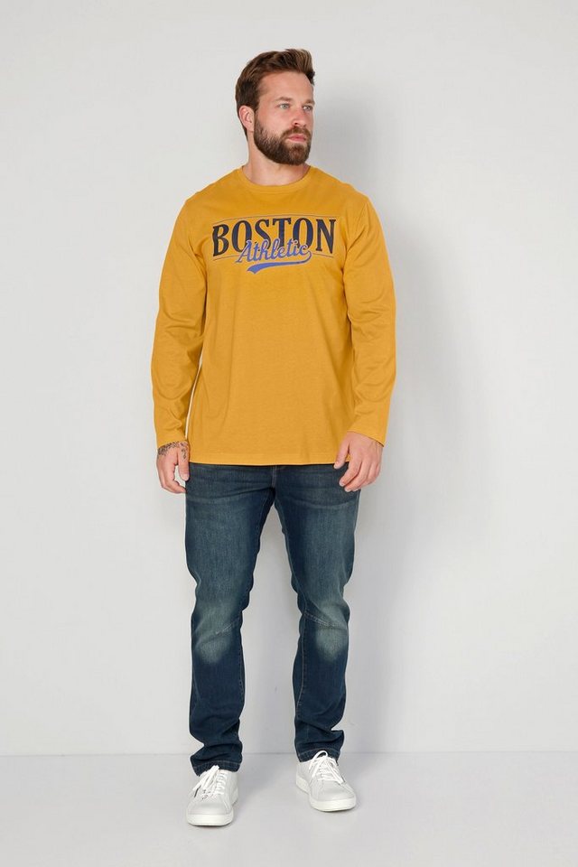 Boston Park T-Shirt Boston Park Langarmshirt großer Print Rundhals von Boston Park