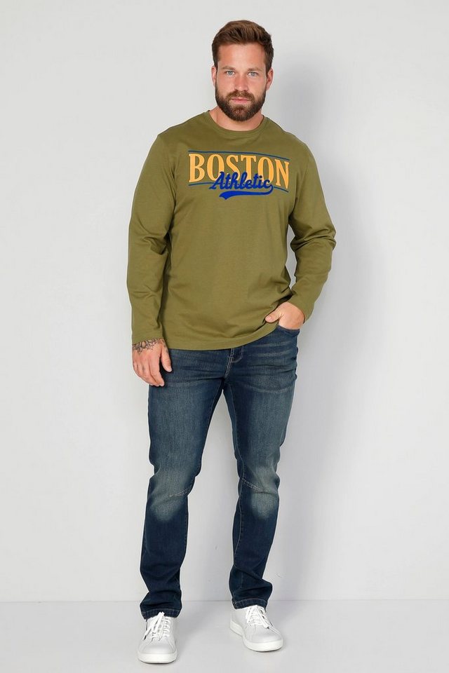 Boston Park T-Shirt Boston Park Langarmshirt großer Print Rundhals von Boston Park