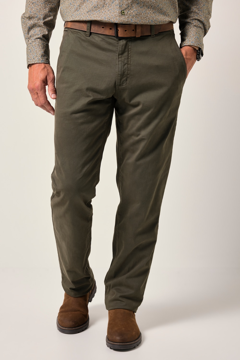 Große Größen Boston Park Chino Hose FLEXLASTIC® Bauchfit, Herren, grün, Größe: 56, Baumwolle, Boston Park von Boston Park