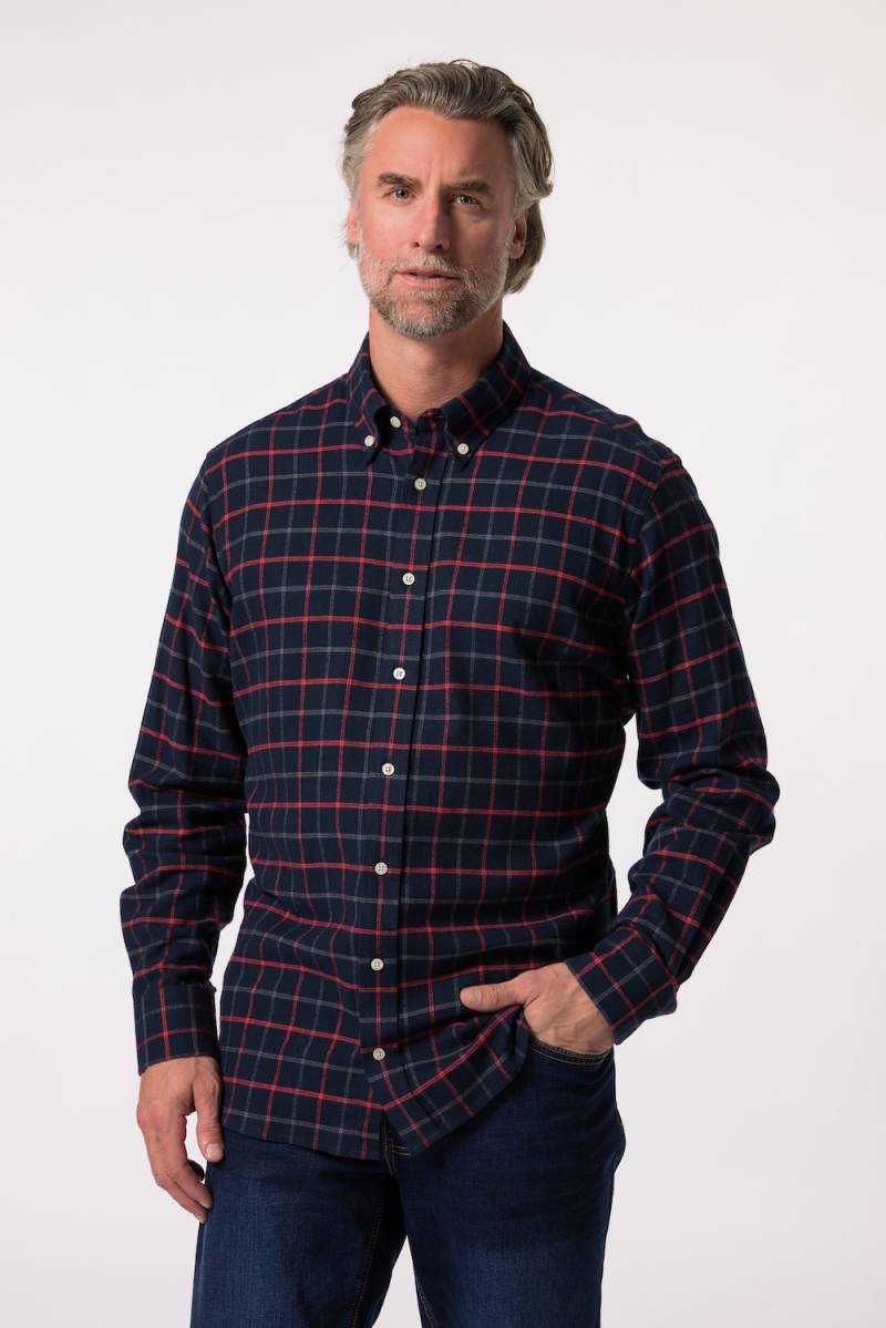 Große Größen Boston Park Flanell-Karohemd, Herren, blau, Größe: L, Baumwolle, Boston Park von Boston Park