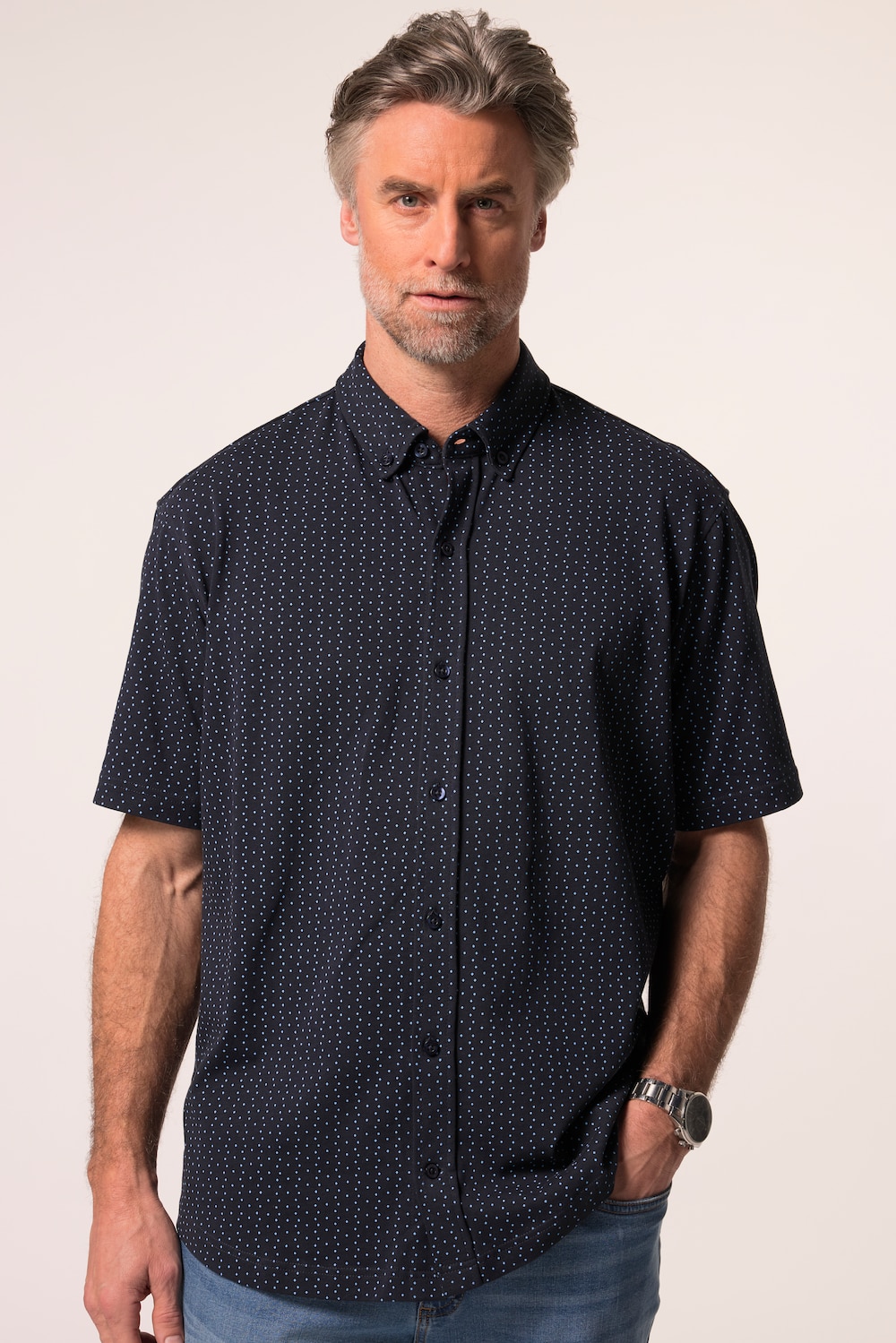 Große Größen Boston Park Jerseyhemd, Herren, blau, Größe: XXL, Baumwolle, Boston Park von Boston Park