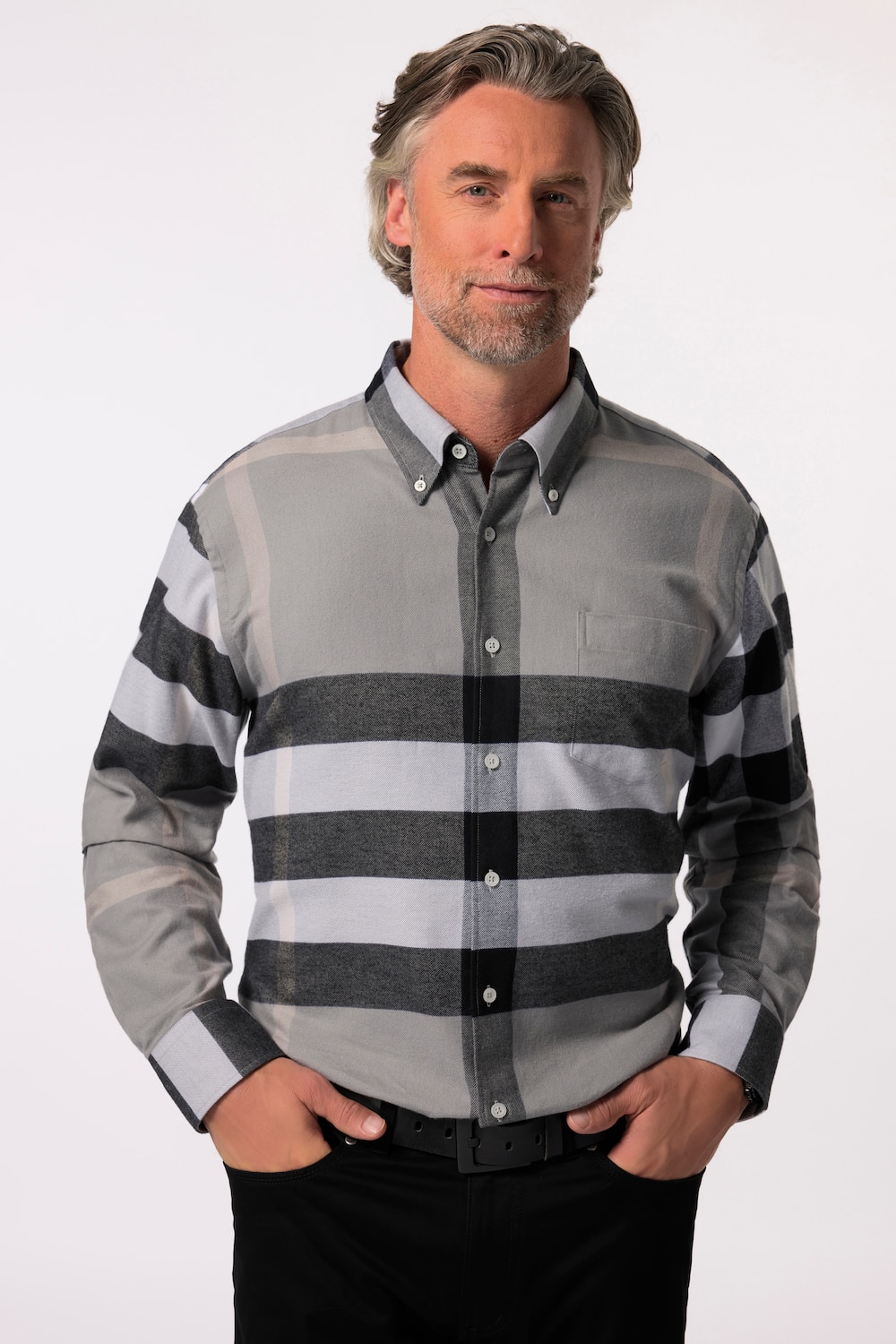 Große Größen Boston Park Karo-Flanellhemd, Herren, grau, Größe: 3XL, Baumwolle, Boston Park Große Größen Boston Park Karo-Flanellhemd, Herren, grau, Größe: 3XL, Baumwolle, Boston Park von Boston Park
