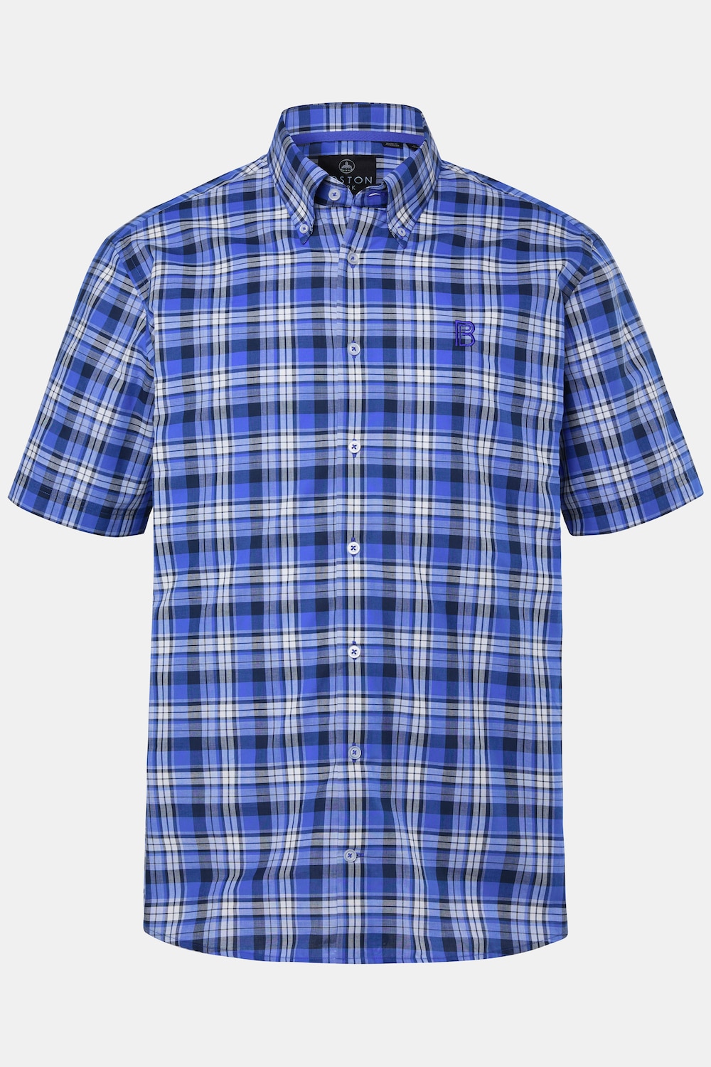 Große Größen Boston Park Karohemd, Herren, blau, Größe: 4XL, Baumwolle, Boston Park von Boston Park