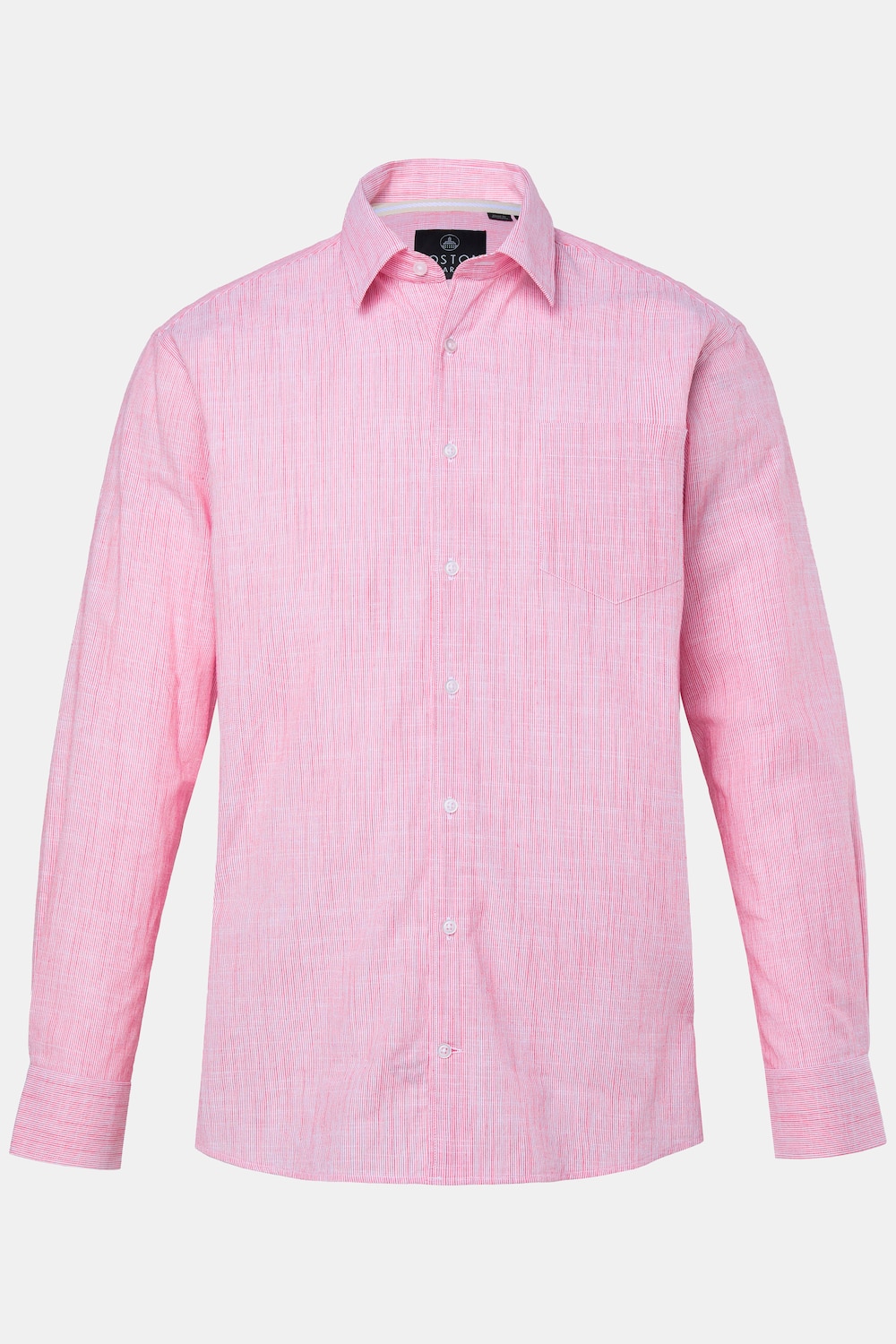 Große Größen Boston Park Leinenmix-Streifenhemd, Herren, rot, Größe: XXL, Baumwolle, Boston Park von Boston Park