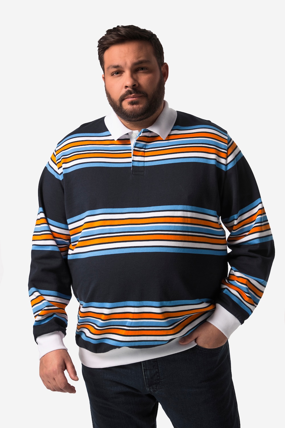 Große Größen Boston Park Rugby-Sweater, Herren, blau, Größe: 76/78, Baumwolle, Boston Park von Boston Park