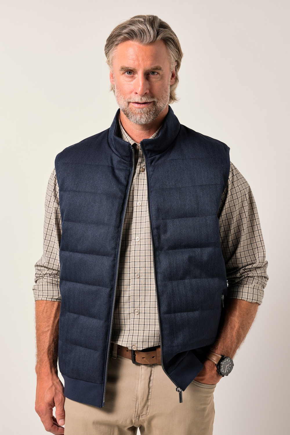 Große Größen Boston Park Steppweste, Herren, blau, Größe: 60/62, Polyester, Boston Park von Boston Park