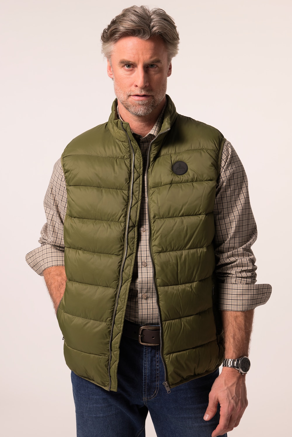 Große Größen Boston Park Steppweste, Herren, grün, Größe: 60/62, Polyester/Synthetische Fasern, Boston Park von Boston Park