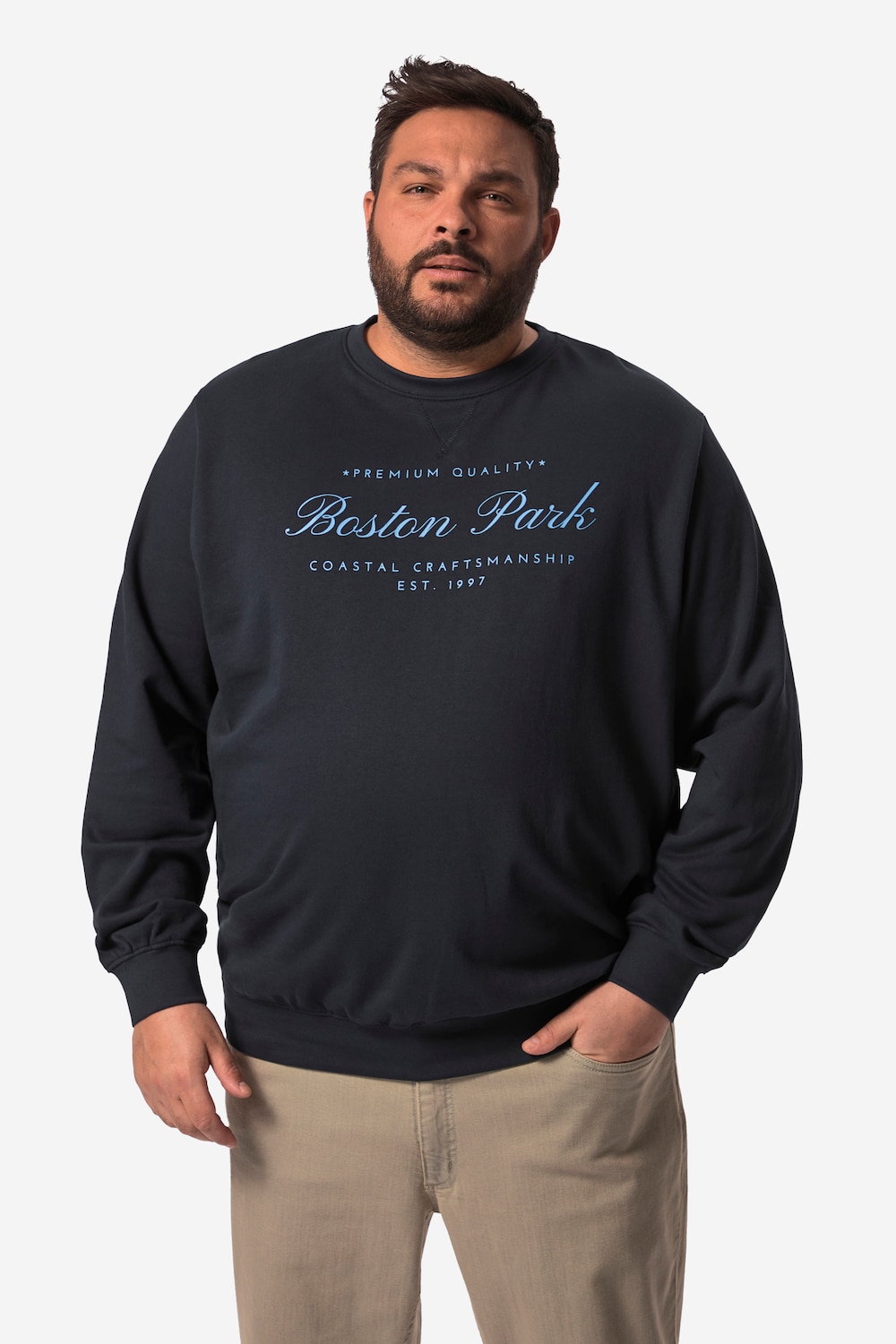 Große Größen Boston Park Sweatshirt, Herren, blau, Größe: 76/78, Baumwolle, Boston Park von Boston Park