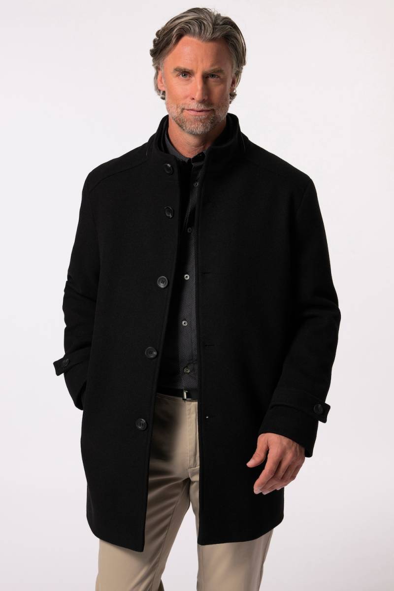 Große Größen Boston Park Wolloptik-Mantel, Herren, schwarz, Größe: 60/62, Polyester, Boston Park von Boston Park