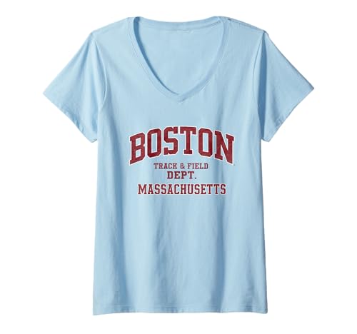 Damen Boston Tshirt Massachusetts MA Vintage Sport Retro T-Shirt mit V-Ausschnitt von Boston TShirt Massachusetts Ma Vintage Sports