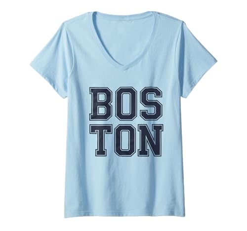 Damen Boston Tshirt Massachusetts MA Vintage Sport Retro T-Shirt mit V-Ausschnitt von Boston TShirt Massachusetts Ma Vintage Sports