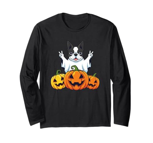 Boston Terrier Ghost Pumpkin Boo Halloween Kinder Herren Damen Langarmshirt Boston Terrier Ghost Pumpkin Boo Halloween Kinder Herren Damen Langarmshirt von Boston Terrier Dog Halloween Ghost Pumpkin Outfits