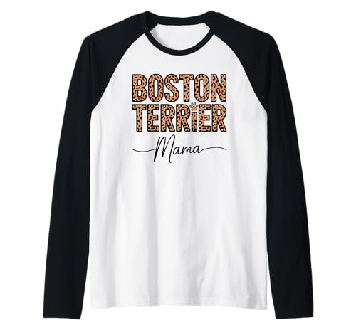 Leopardenmuster Boston Terrier Mama Raglan von Boston Terrier Dog Lover Gifts
