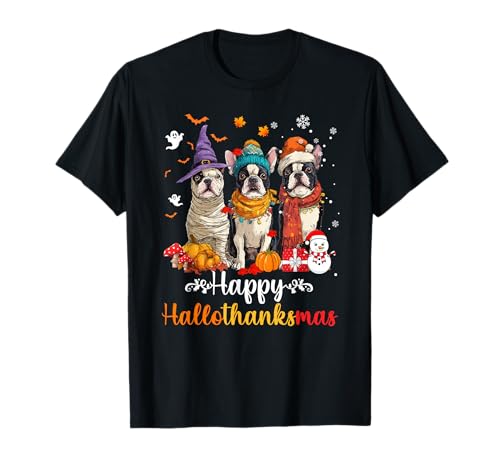 Herren Damen Boston Terrier Hund Weihnachten Halloween T-Shirt Herren Damen Boston Terrier Hund Weihnachten Halloween T-Shirt von Boston Terrier Happy Hallothankmas Holiday Dog