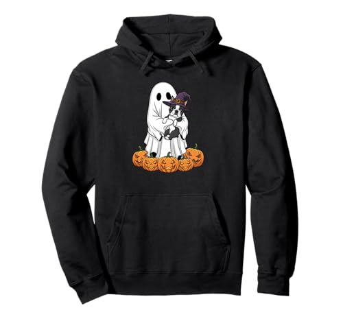 Ghost Boston Terrier Kürbis Halloween Kinder Herren Damen Pullover Hoodie von Boston Terrier Lovers Halloween Outfits Boy Girl
