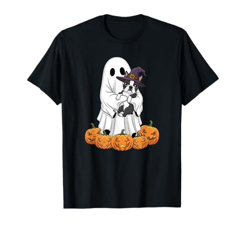 Ghost Boston Terrier Kürbis Halloween Kinder Herren Damen T-Shirt von Boston Terrier Lovers Halloween Outfits Boy Girl